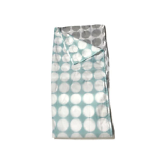 Blue Gray Polka Dot Shower Curtain Lightweight Bathroom Decor Printed Circles - Picture 2 of 5